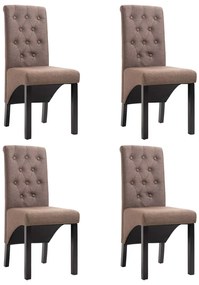 vidaXL Cadeiras de jantar 4 pcs tecido castanho