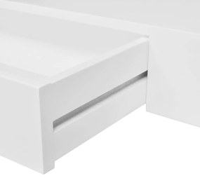 Prateleira de parede com 1 gaveta de MDF, branco