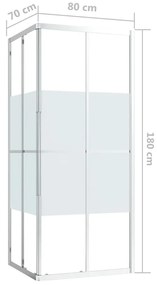 Cabine de duche ESG 80x70x180 cm