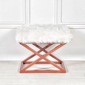 Pouffe Capraz – Copper White – 50x42x40 cm