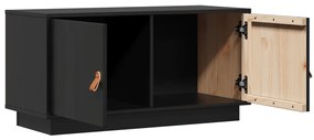 Móvel de TV 80x34x40 cm madeira de pinho maciça preto