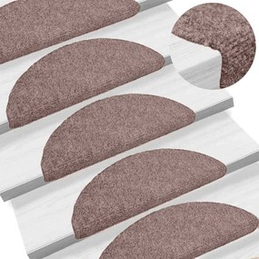 vidaXL Tapetes escada autoadesivos 5 pcs 65x21x4 cm agulhado castanho