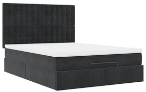 Estrutura de cama otomana com colchões 140x200 cm veludo preto