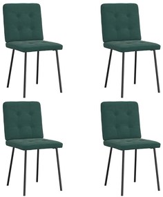 Cadeiras de jantar 4 pcs veludo verde-escuro