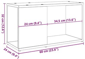 Móvel de TV 60x24x32cm derivados de madeira cor madeira velha