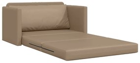 Sofá Cama 2 em 1 Cappuccino 124x71x78 cm Couro Sintético
