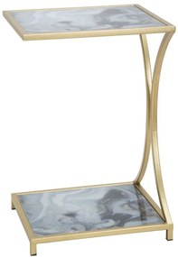MESA APOIO GLAM 40X35X60 CM DOURADA E MULTICOLORIDA