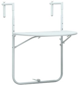 47893 vidaXL Mesa varanda pendurar 60x64x83,5cm plástico aspeto vime branco