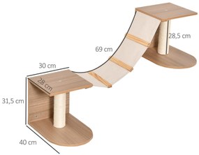 PawHut Prateleiras de Parede para Gatos Escadas de Tecido para Gatos c