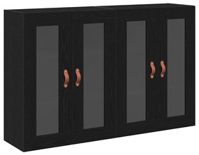 Armários de Parede 2 Peças Carvalho Preto 69,5 x 34 x 90 cm Madeira Es