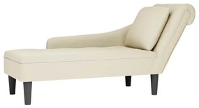 Chaise lounge c/ almofada/apoio de braços direito veludo creme