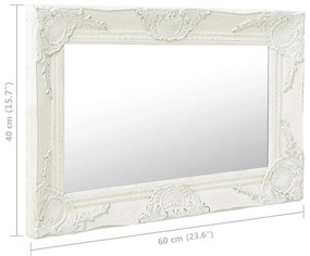 Espelho de parede estilo barroco 60x40 cm branco