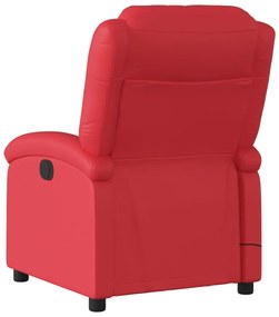 Poltrona de massagens reclinável couro artificial vermelho