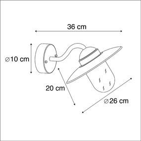 Candeeiro de parede country preto - Munique Industrial