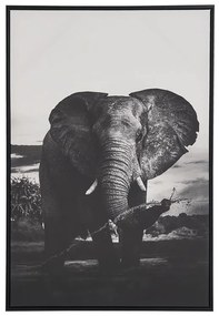 Quadro com elefante em cinzento e preto 63 x 93 cm NIBBIA Beliani