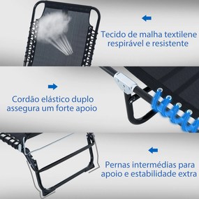 Espreguiçadeira Dobrável e Ajustável em 4 Posições Espreguiçadeira Rec