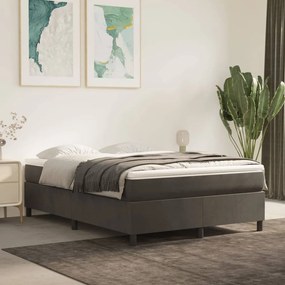 Estrutura de cama sem colchão 140x190 cm veludo cinzento-escuro
