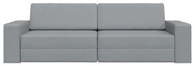 Sofá Cama de Chão 2 em 1 Cinza Claro 245x150x60.5 cm Tecido