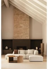 Sofá De Canto Modular Cardea De 2 Peças Com Chaise À Esquerda E Pufe Estofado Bouclé Creme Bege - Sklum
