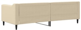 Sofá-cama 80x200 cm tecido cor creme