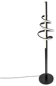 Candeeiro de pé de design preto com LED regulável - Rolla Moderno