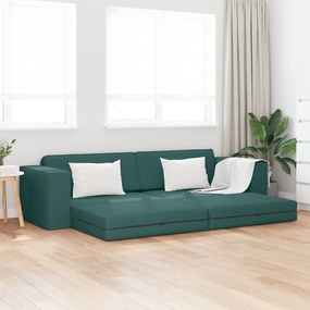 Sofá Cama de Chão 2 em 1 Verde Escuro 245x150x60.5 cm