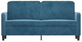 Sofá de 2 lugares veludo 140 cm azul