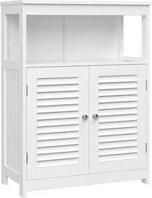 Armário de casa de banho com compartimento aberto 60 x 80 x 30 cm Branco