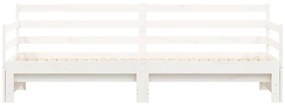 Sofá-cama com gavetão 90x190 cm madeira de pinho maciça branco