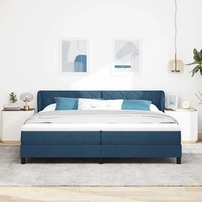 Cama Box Spring vidaXL com Colchão Azul 200x200 cm em Tecido