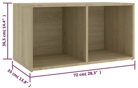 Móveis de TV 2 pcs 72x35x36,5 cm contraplacado carvalho sonoma