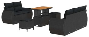 Conjunto de Sofá de Jardim com 8 Peças da com Almofadas, Rattan de Pol