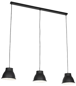 Candeeiro de suspensão escandinavo preto com 3 luzes brancas - Ron Rústico