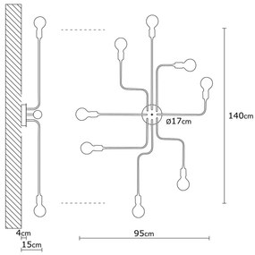 Candeeiro de Teto Truva – Preto – 140 cm