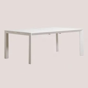 Mesa De Jardim Retangular Extensível De Alumínio (180-240x100 Cm) Starmi Gardénia Branco - Sklum