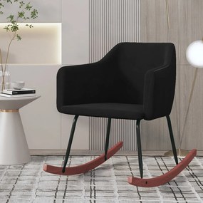 vidaXL Cadeira de baloiço veludo preto