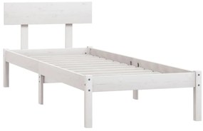 Estrutura de cama solteiro 90x190 cm pinho maciço branco
