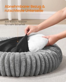 Cama para cães com 80 cm de diâmetro, lavável, cinzenta