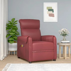 347993 vidaXL Cadeira de massagens couro artificial vermelho tinto