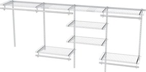 Guarda roupa aberto parede 122 - 244 cm Cabide de parede extensível Sistema de armazenamento DIY Branco