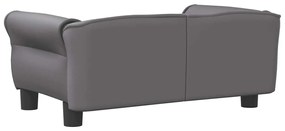 Cama para cães 70x45x30 cm couro artificial cinzento