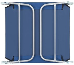 Espreguiçadeiras dobráveis 2 pcs aço e tecido azul
