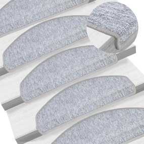 Tapetes de escada 20 pcs 65x24x4 cm cinzento-claro