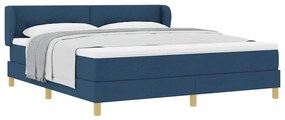 Cama Box Spring com Colchão - Azul, 180x200 cm, Tecido