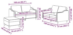 3 pcs conjunto de sofás com almofadas tecido preto