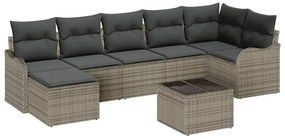 Conjunto de Sofá de Jardim vidaXL 7 Peças com Almofadas Rattan Preto
