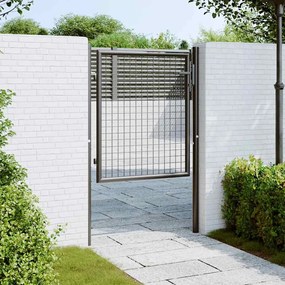 Portão de jardim em rede 100x125 cm aço galvanizado cinzento