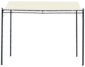 Toldo de Parede Curvo para Jardim, Pátio ou Varanda Pavilhão Tenda – Cor Creme - Aço e Poliéster – 3 x 3 x 2,5 cm