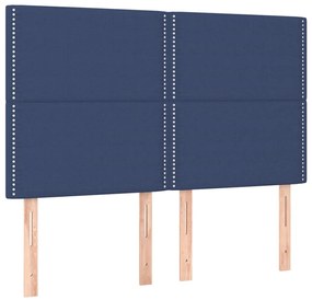 Estrutura de cama sem colchão 140x200 cm tecido azul