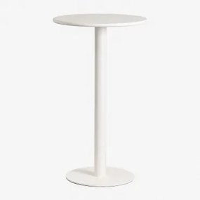 Mesa Alta Redonda Ø60 Cm Em Ferro Mizzi Branco Glacial - Sklum